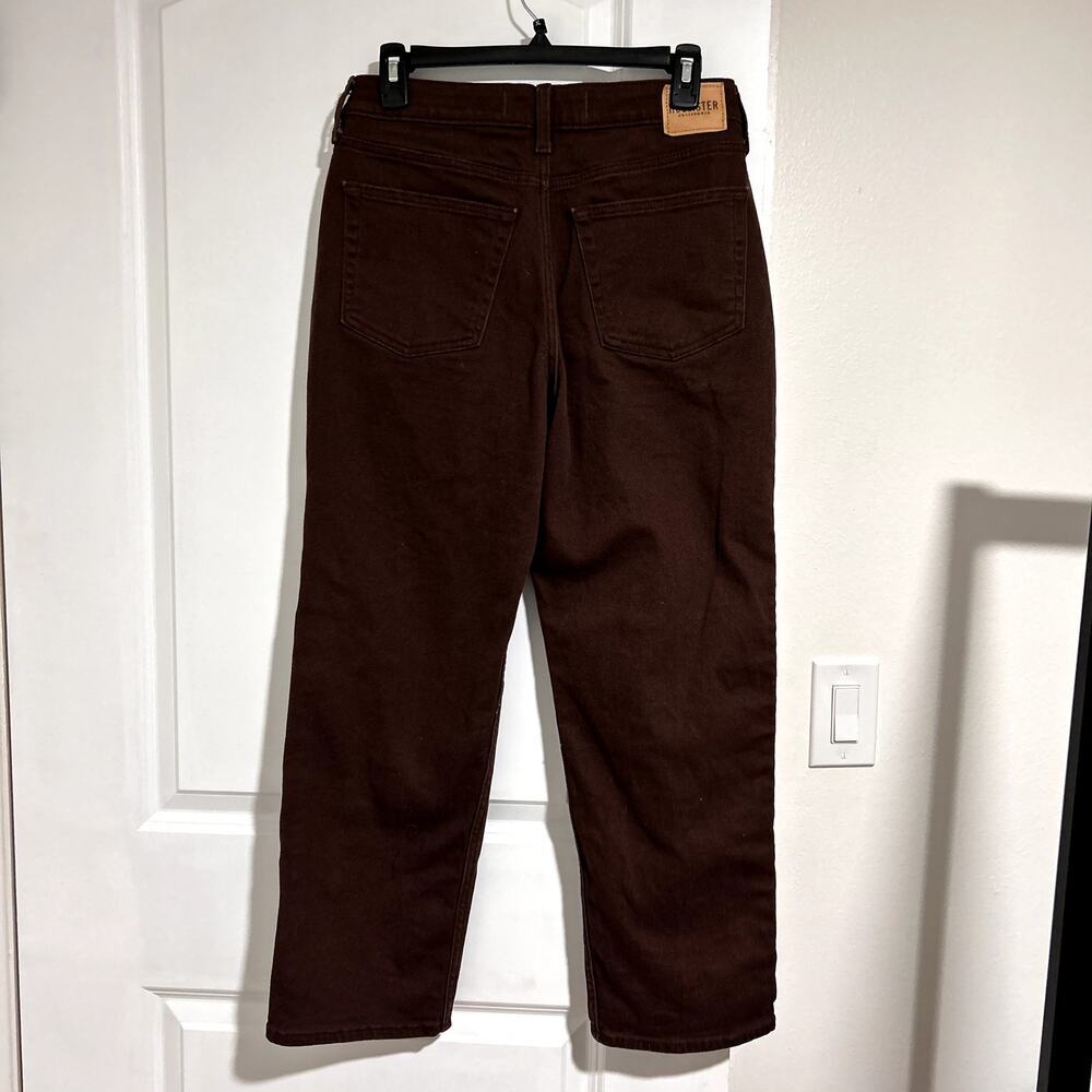 Hollister Ultra High Rise Vintage Straight Brown Jeans Pants size 9 29 W29 L27 - Picture 3 of 5